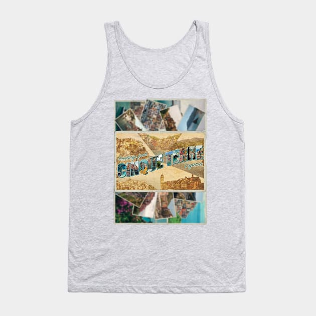 Greetings from Cinque Terre in Liguria Vintage style retro souvenir Tank Top by DesignerPropo